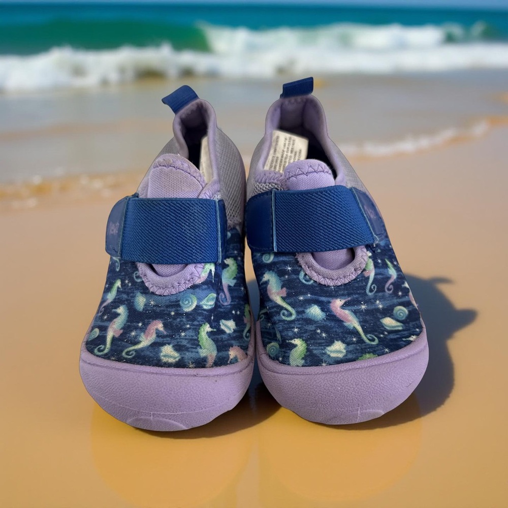 Kids Seahorse Print Shoes - Blue and Purple